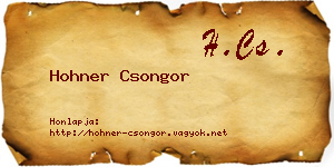 Hohner Csongor névjegykártya